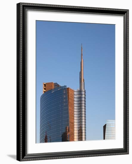 Skyscraper at Sunset, Garibaldi District, Milan, Lombardy, Italy, Europe-Vincenzo Lombardo-Framed Photographic Print