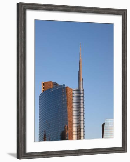 Skyscraper at Sunset, Garibaldi District, Milan, Lombardy, Italy, Europe-Vincenzo Lombardo-Framed Photographic Print