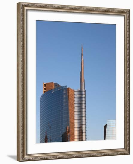 Skyscraper at Sunset, Garibaldi District, Milan, Lombardy, Italy, Europe-Vincenzo Lombardo-Framed Photographic Print