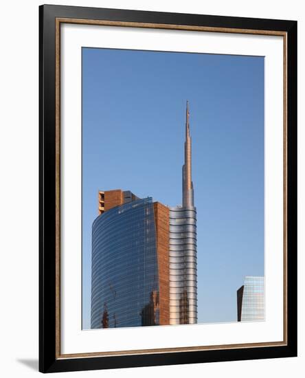 Skyscraper at Sunset, Garibaldi District, Milan, Lombardy, Italy, Europe-Vincenzo Lombardo-Framed Photographic Print