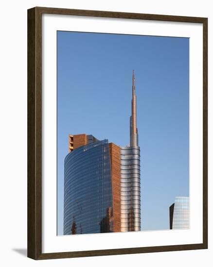 Skyscraper at Sunset, Garibaldi District, Milan, Lombardy, Italy, Europe-Vincenzo Lombardo-Framed Photographic Print