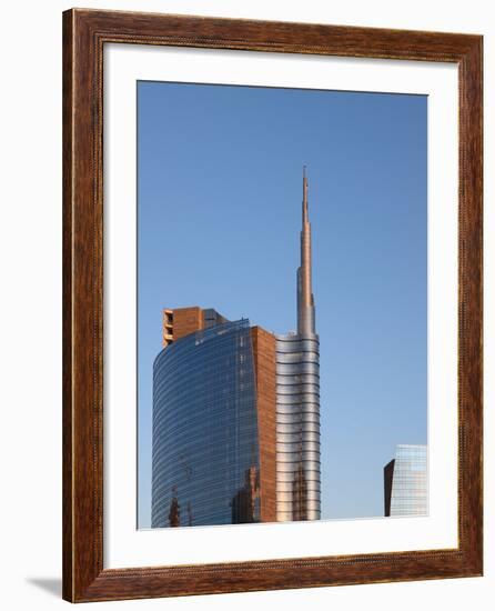 Skyscraper at Sunset, Garibaldi District, Milan, Lombardy, Italy, Europe-Vincenzo Lombardo-Framed Photographic Print