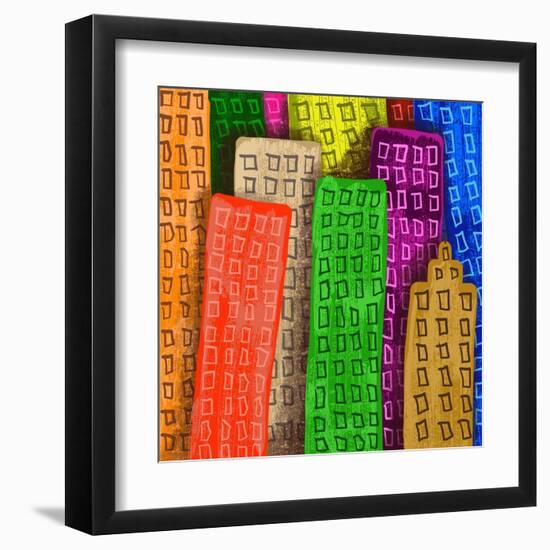 Skyscraper Buildings-prawny-Framed Art Print