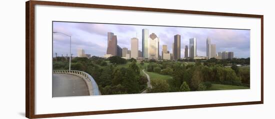 Skyscrapers Against Cloudy Sky, Houston, Texas, USA-null-Framed Photographic Print