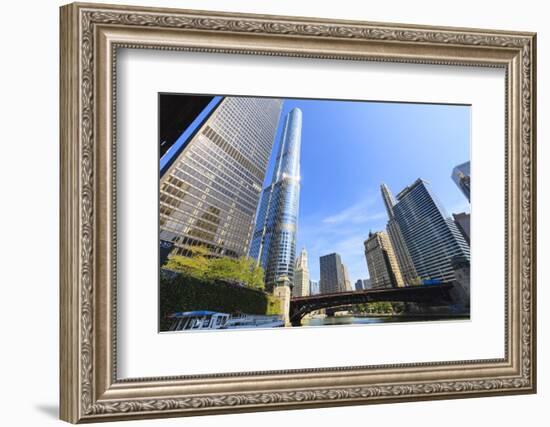 Skyscrapers Along the Chicago River, Including Trump Tower, Chicago, Illinois, USA-Amanda Hall-Framed Photographic Print