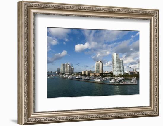 Skyscrapers and Marina, South Beach, Miami Beach, Florida, United States of America, North America-Sergio Pitamitz-Framed Photographic Print