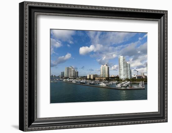 Skyscrapers and Marina, South Beach, Miami Beach, Florida, United States of America, North America-Sergio Pitamitz-Framed Photographic Print