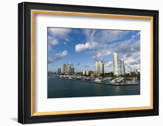 Skyscrapers and Marina, South Beach, Miami Beach, Florida, United States of America, North America-Sergio Pitamitz-Framed Photographic Print