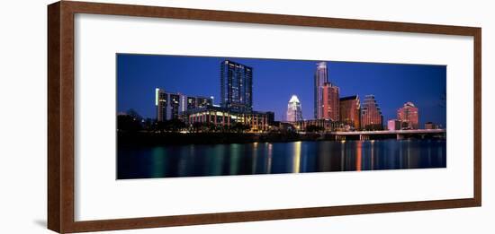 Skyscrapers at the Waterfront, Lady Bird Lake, Austin, Texas, Usa-null-Framed Photographic Print