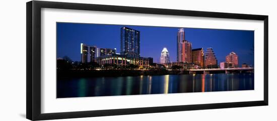 Skyscrapers at the Waterfront, Lady Bird Lake, Austin, Texas, Usa-null-Framed Photographic Print