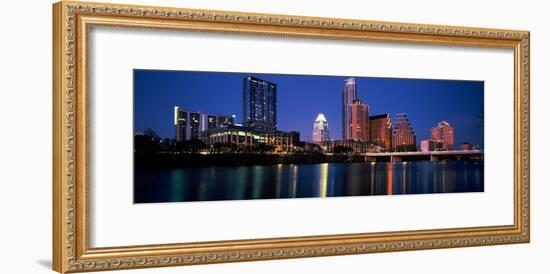 Skyscrapers at the Waterfront, Lady Bird Lake, Austin, Texas, Usa-null-Framed Photographic Print