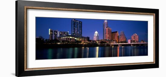 Skyscrapers at the Waterfront, Lady Bird Lake, Austin, Texas, Usa-null-Framed Photographic Print