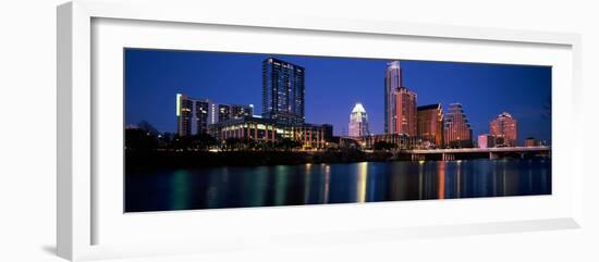 Skyscrapers at the Waterfront, Lady Bird Lake, Austin, Texas, Usa-null-Framed Photographic Print