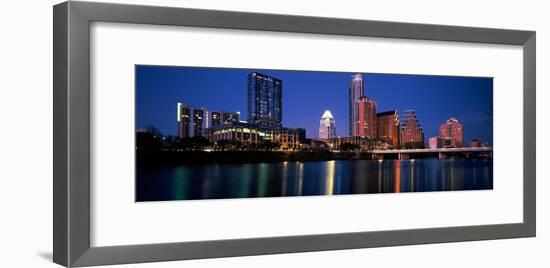 Skyscrapers at the Waterfront, Lady Bird Lake, Austin, Texas, Usa-null-Framed Photographic Print