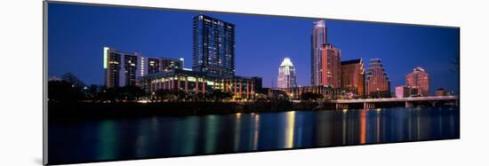 Skyscrapers at the Waterfront, Lady Bird Lake, Austin, Texas, Usa-null-Mounted Photographic Print