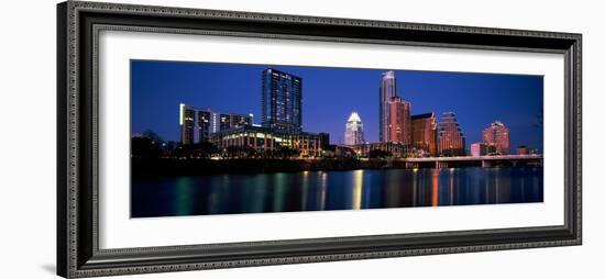 Skyscrapers at the Waterfront, Lady Bird Lake, Austin, Texas, Usa-null-Framed Photographic Print