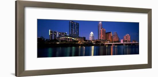 Skyscrapers at the Waterfront, Lady Bird Lake, Austin, Texas, Usa-null-Framed Photographic Print