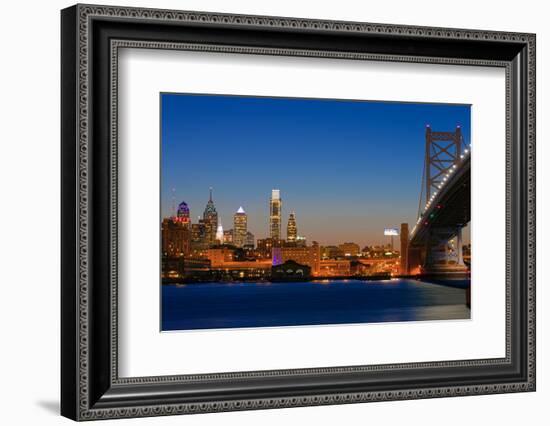 Skyscrapers at the waterfront, Philadelphia, Pennsylvania, USA-null-Framed Photographic Print