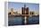 Skyscrapers by the water in Detroit-null-Framed Premier Image Canvas
