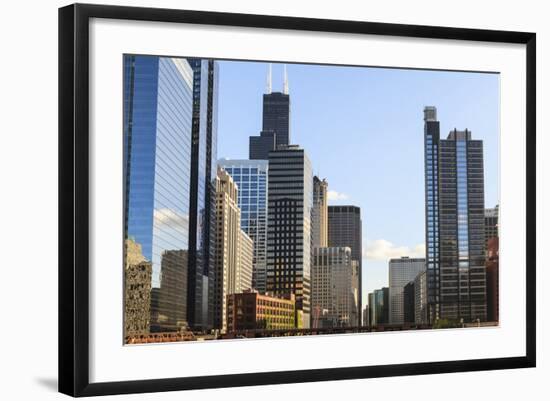 Skyscrapers, Chicago, Illinois, United States of America, North America-Amanda Hall-Framed Photographic Print