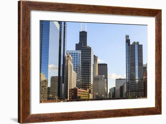 Skyscrapers, Chicago, Illinois, United States of America, North America-Amanda Hall-Framed Photographic Print