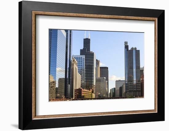 Skyscrapers, Chicago, Illinois, United States of America, North America-Amanda Hall-Framed Photographic Print