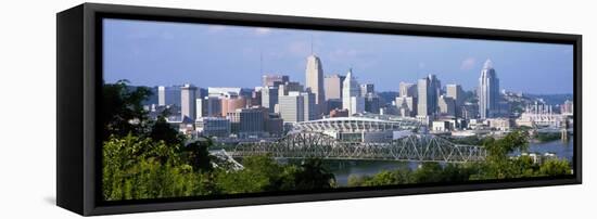 Skyscrapers in a City, Cincinnati, Ohio, USA-null-Framed Premier Image Canvas