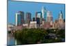 Skyscrapers in a City, Delaware River, Philadelphia, Pennsylvania, Usa-null-Mounted Photographic Print