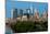 Skyscrapers in a City, Delaware River, Philadelphia, Pennsylvania, Usa-null-Mounted Photographic Print