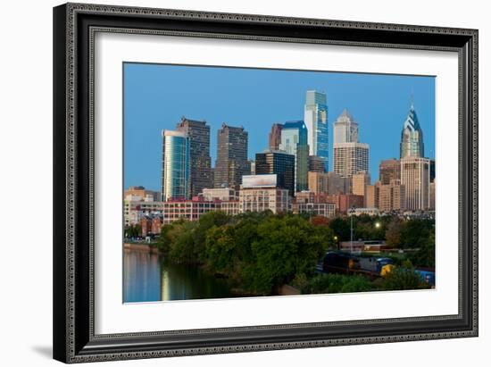 Skyscrapers in a City, Delaware River, Philadelphia, Pennsylvania, Usa-null-Framed Photographic Print