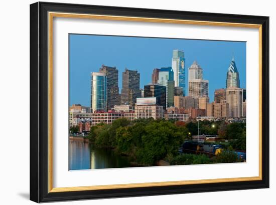 Skyscrapers in a City, Delaware River, Philadelphia, Pennsylvania, Usa-null-Framed Photographic Print