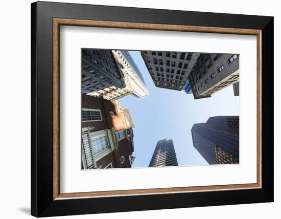 Skyscrapers in a city, Old State House, Boston, Massachusetts, USA-Panoramic Images-Framed Photographic Print