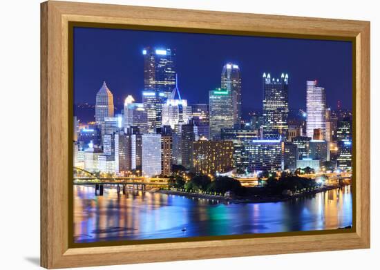 Skyscrapers in Downtown Pittsburgh, Pennsylvania, Usa.-SeanPavonePhoto-Framed Premier Image Canvas