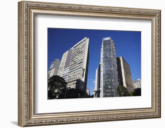 Skyscrapers in Praca Sete, Belo Horizonte, Minas Gerais, Brazil, South America-Ian Trower-Framed Photographic Print