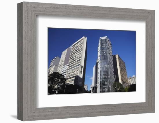 Skyscrapers in Praca Sete, Belo Horizonte, Minas Gerais, Brazil, South America-Ian Trower-Framed Photographic Print