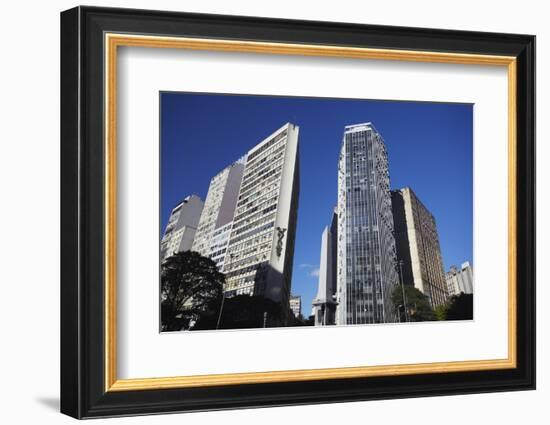Skyscrapers in Praca Sete, Belo Horizonte, Minas Gerais, Brazil, South America-Ian Trower-Framed Photographic Print