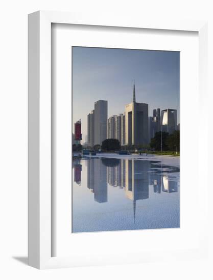 Skyscrapers in Zhujiang New Town, Tian He, Guangzhou, Guangdong, China, Asia-Ian Trower-Framed Photographic Print