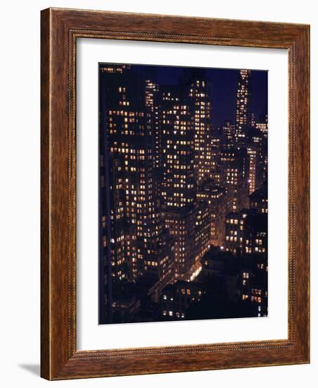 Skyscrapers Lit Up as Evening Descends-Andreas Feininger-Framed Photographic Print