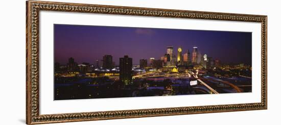 Skyscrapers Lit Up at Dusk, Minneapolis, Minnesota, USA-null-Framed Photographic Print