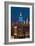 Skyscrapers Lit Up at Night in a City, Empire State Building, Manhattan, New York City-null-Framed Photographic Print