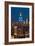 Skyscrapers Lit Up at Night in a City, Empire State Building, Manhattan, New York City-null-Framed Photographic Print