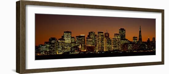 Skyscrapers Lit Up at Night, San Francisco, California, USA-null-Framed Photographic Print