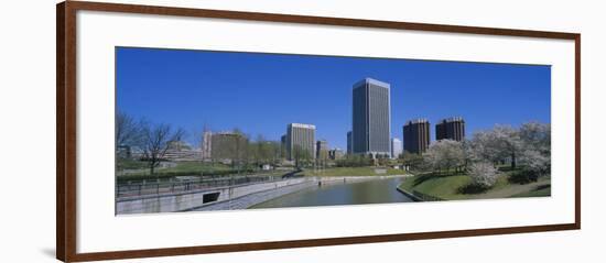 Skyscrapers near a Canal, Brown's Island, Richmond, Virginia, USA-null-Framed Photographic Print