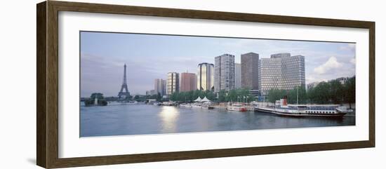 Skyscrapers Near a River, Paris, France-null-Framed Photographic Print