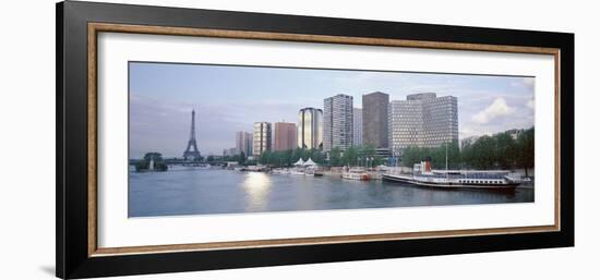 Skyscrapers Near a River, Paris, France-null-Framed Photographic Print