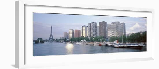 Skyscrapers Near a River, Paris, France-null-Framed Photographic Print