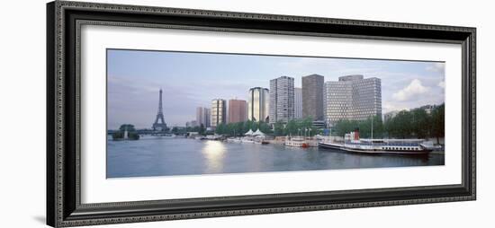 Skyscrapers Near a River, Paris, France-null-Framed Photographic Print