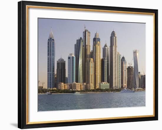 Skyscrapers Near Dubai Marina, the Palm Jumeirah, Dubai, United Arab Emirates-Rainer Mirau-Framed Photographic Print