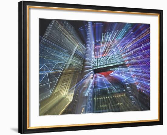 Skyscrapers of the Bank of China, Cheung Kong Center and HsBC Tower in Central, Hong Kong's Main Fi-Amanda Hall-Framed Photographic Print