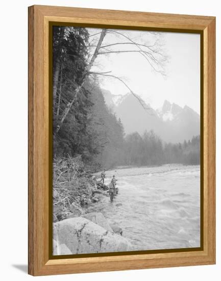 Skyskomish River Fishing, 1906-Asahel Curtis-Framed Premier Image Canvas